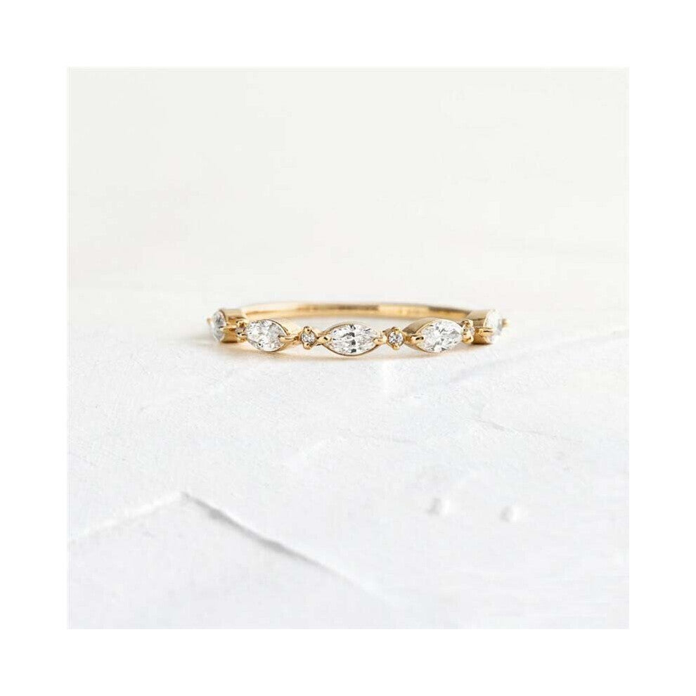 925 Sterling Silver Single Round Zircon Crystal Rings Women Cubic Zirconia Jeweled Leaf Loop Wedding Engagement Ring