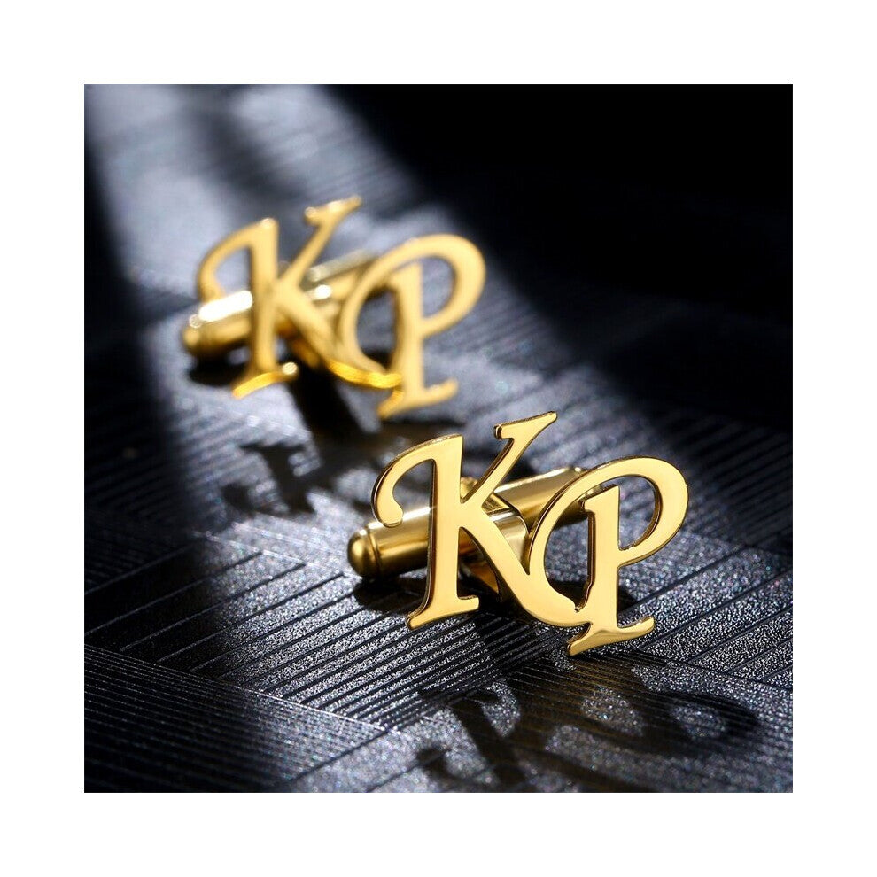 Name Initials Cufflinks Men Personalized Stainless Steel 2 Letters Cufflink Boyfriend Shirt Cufflinks Jewelry Gift