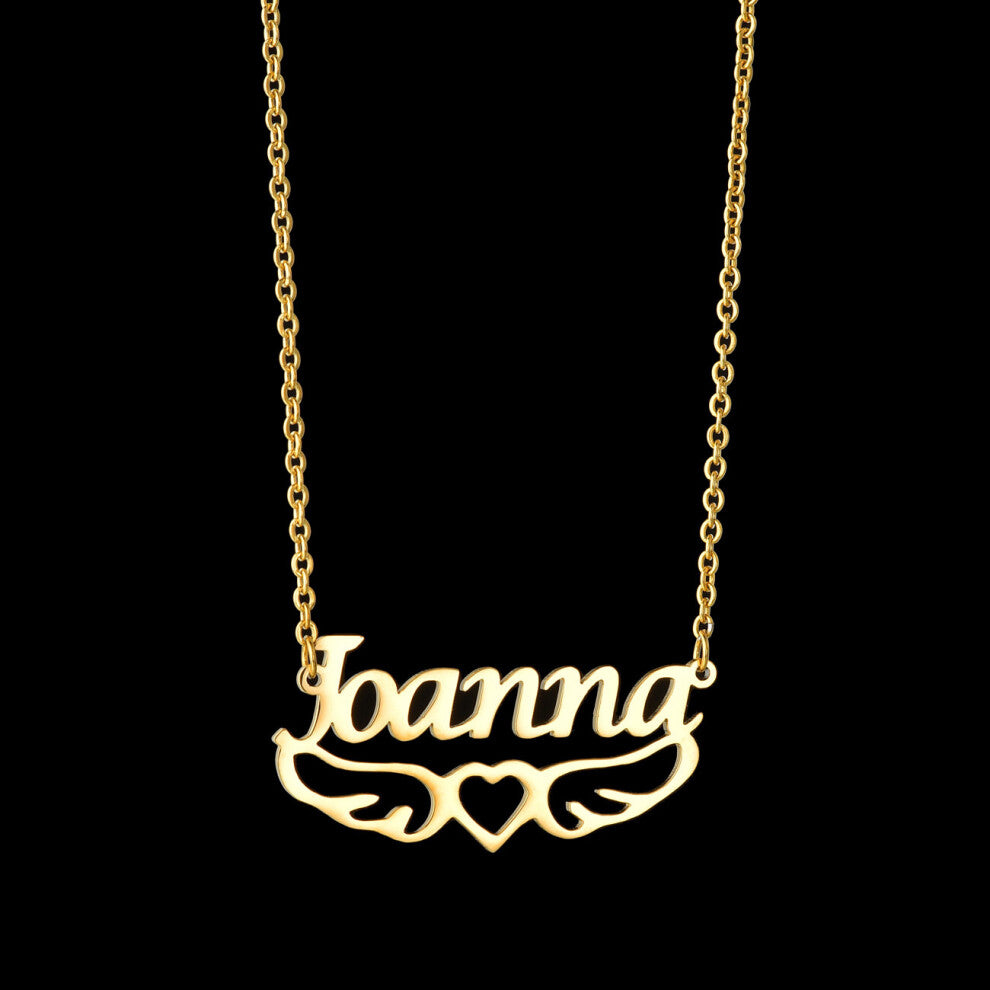 (Silver, 45cm) Name Necklace Personalized?Customized Stainless Steel Pendant?Heart Letter Necklace for Women?Jewelry Gift?