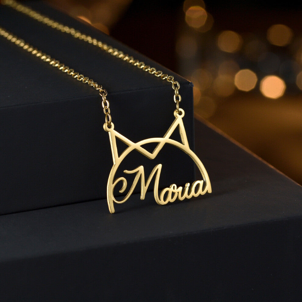 (Silver, 45cm) Atoztide Name Necklaces Personalized Letters Stainless Heart Butterfly Pendant?Chain for Women?Jewelry Gift