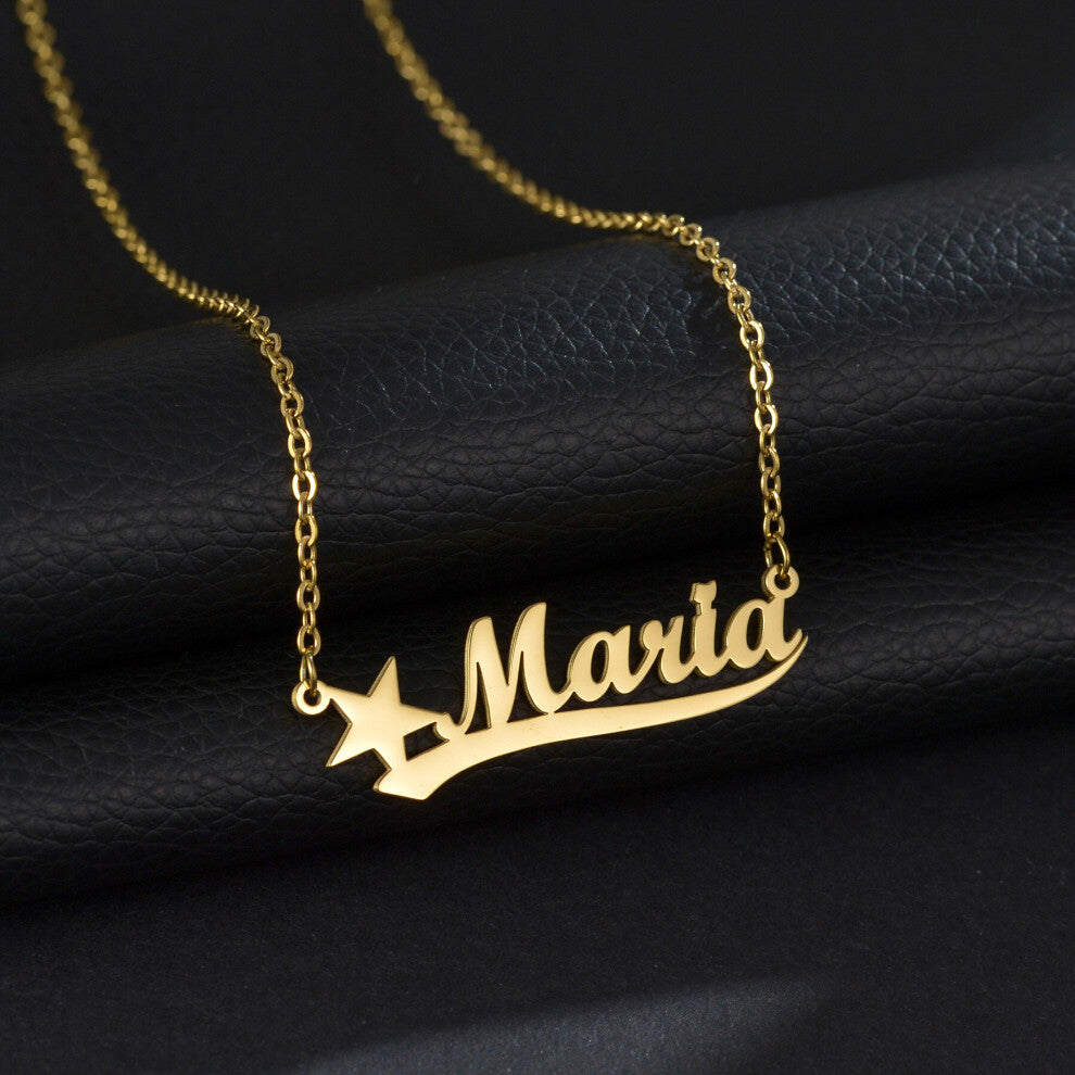 (Silver, 60cm) Atoztide Name Necklaces Personalized Letters Stainless Heart Butterfly Pendant?Chain for Women?Jewelry Gift