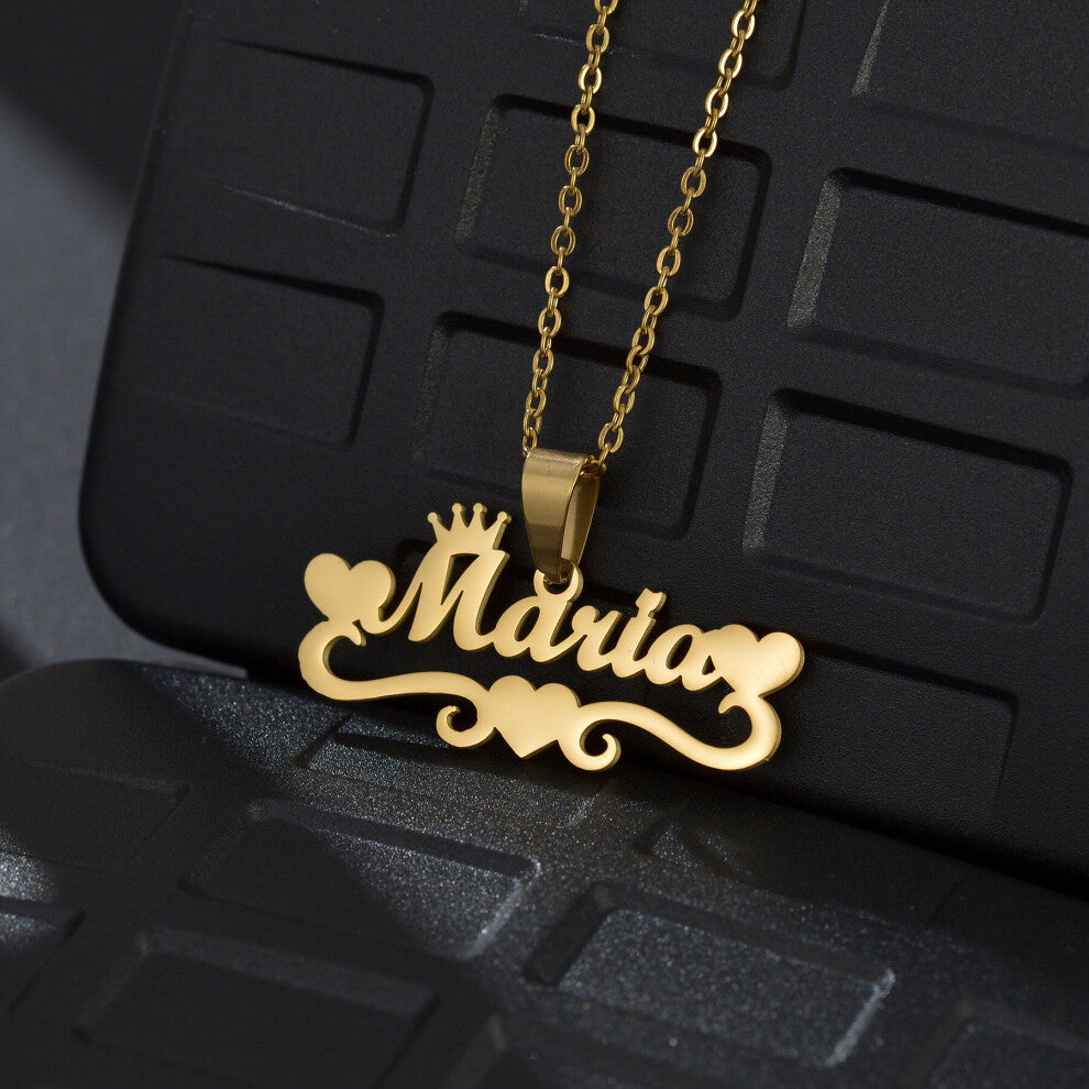 (Silver, 45cm) Atoztide Name Necklaces Personalized Letters Stainless Heart Butterfly Pendant?Chain for Women?Jewelry Gift