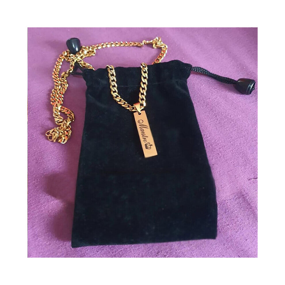 (White, 50cm) Name Necklaces For Men Stainless Steel Gothic Cuban Chain Chokers Nameplate Necklace Men Jewelry Bijoux Femme