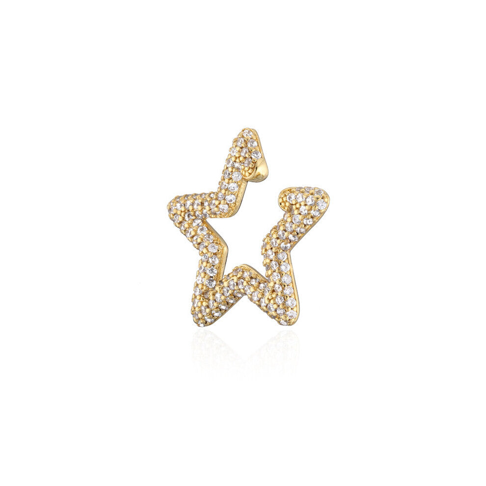 1pcs Star Ear Cuffs Clip on Earrings for Women Without Piercing Pearl Crystal Cartilage Earcuffs Wedding Ear Clips Jewelry