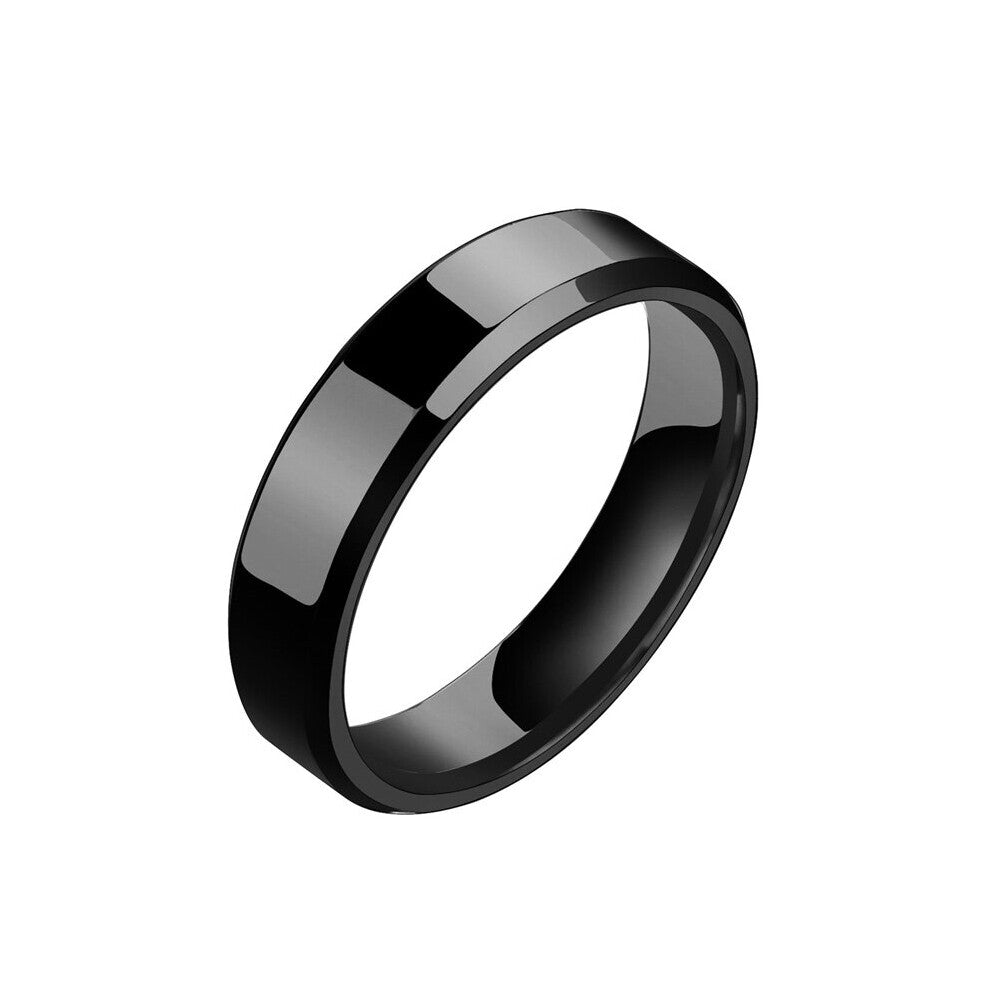 (5, Rose Red) Acheerup Engrave Names Stainless Steel Couple Rings Wedding Band 6-4mm Ring For Women Engagement Jewelry