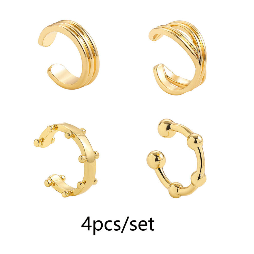 Punk Small Ear Cuffs Clip on Earrings Geometric Twist No Piercing Stackable Cartilage Earrings Party Jewelry