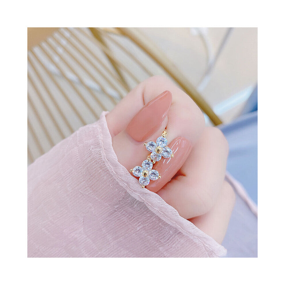 Minimalist Temperament Zircon Earrings Daily Four Leaf Clover Earrings For Women Fine Engagement Earring Buckle Pendant