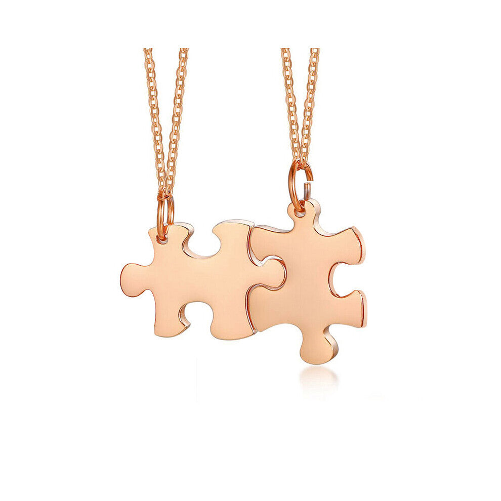 Personalized Puzzle Necklace Friendship Pendant 2-3-4-5 Pieces BFF Stainless Steel Bridesmaid Gift