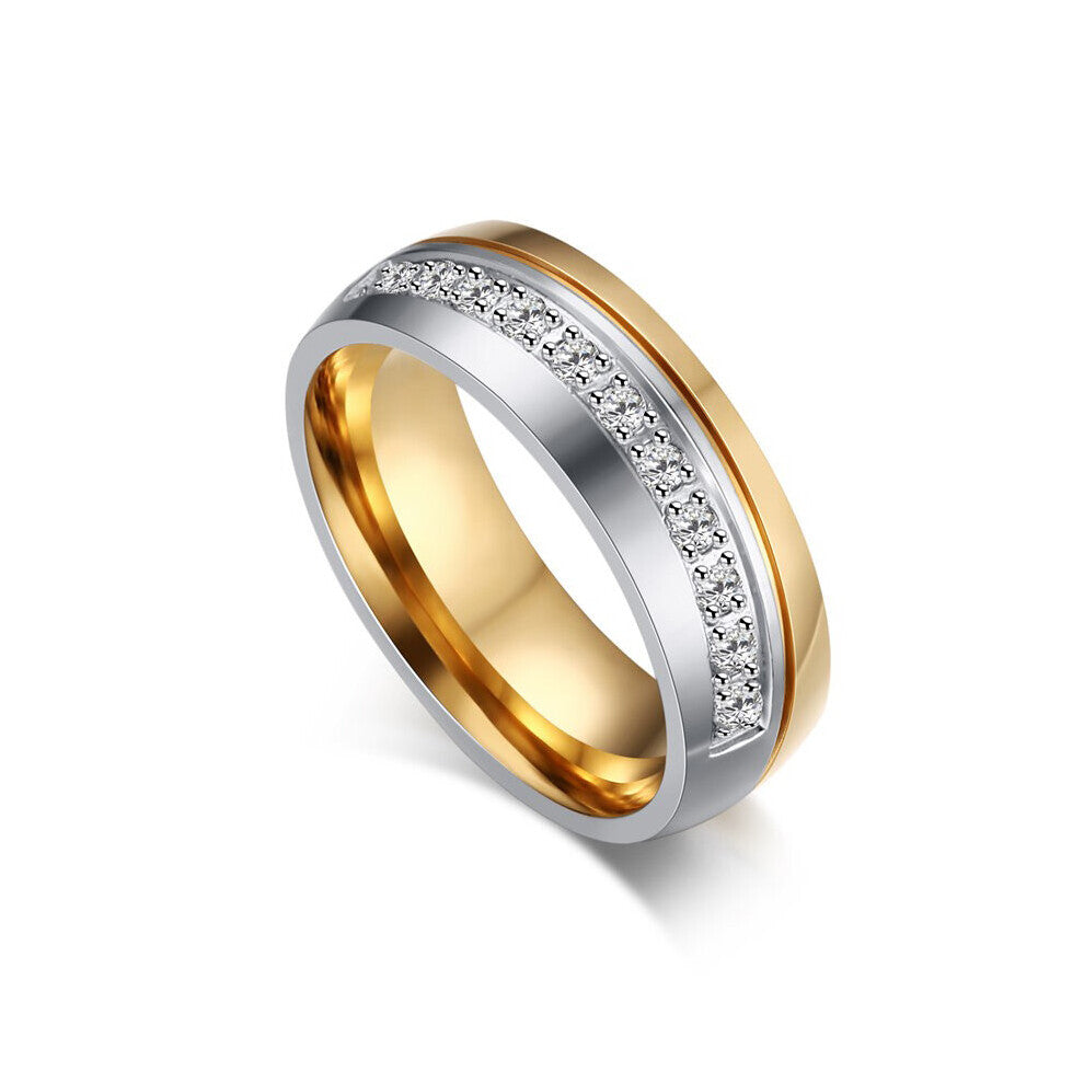 Wedding Ring for Women - Men Love Engagement Couple Stainless Steel Jewlery Anniversary Gift US size