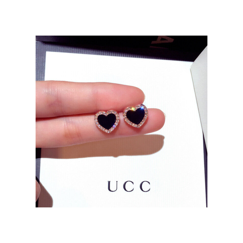 Engagement Enamel Heart Stud Earrings for Women Girls Summer jewelry Earring Wedding