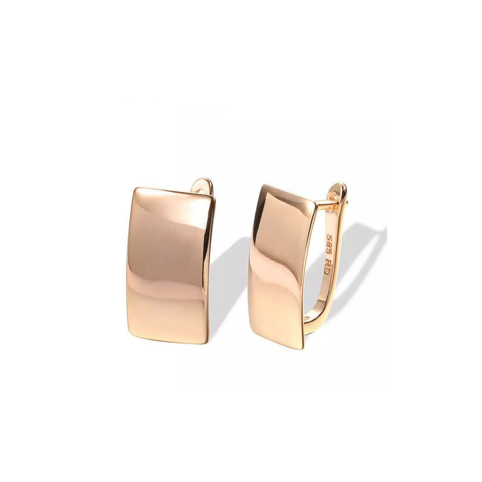 Creative Personality Women's Earrings Metal Geometry Rectangular Glossy Earrings for Women Engagement Jewelry