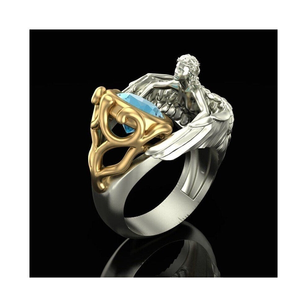 Female Plated Silver Green Pearl Pearl Zircon Ring For Women Engagement Wedding Party Jewelry