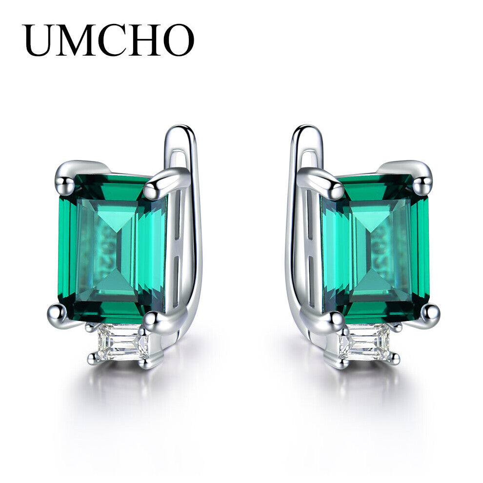 Solid 925 Sterling Silver Clip Earrings For Women Rose Pink Morganite Gemstone Wedding Engagement Jewelry Gift