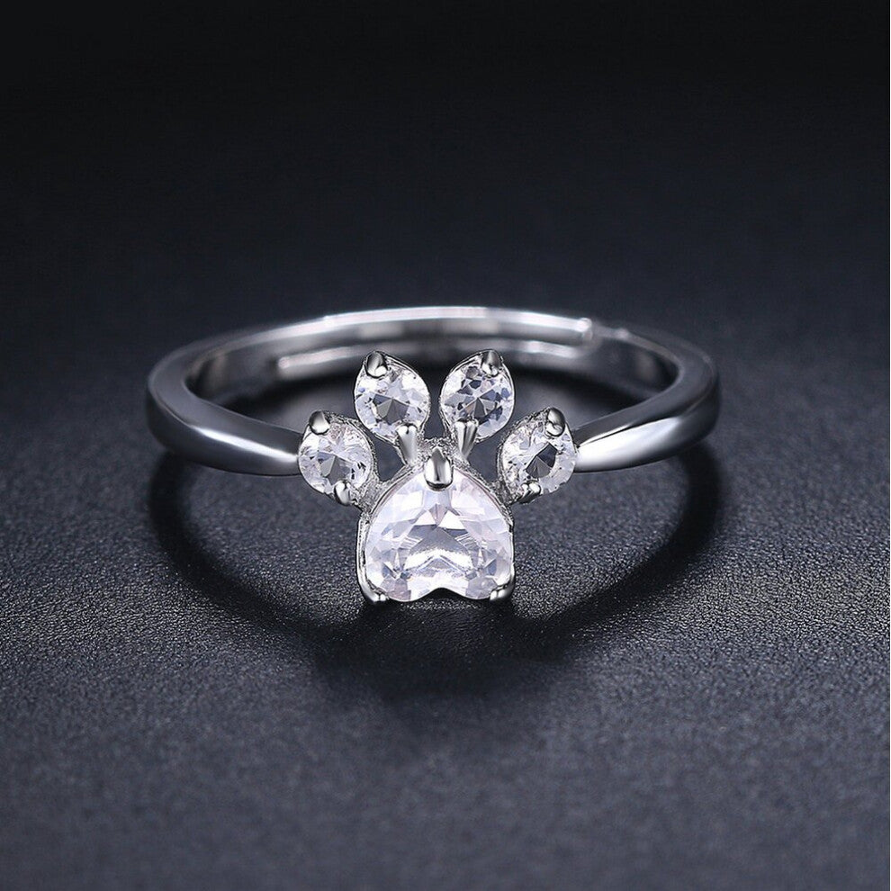 Sterling Silver 925 Jewelry Rings For Women Pink Paw Rose Quartz Ring Rose - Platd Gemstones Jewellery