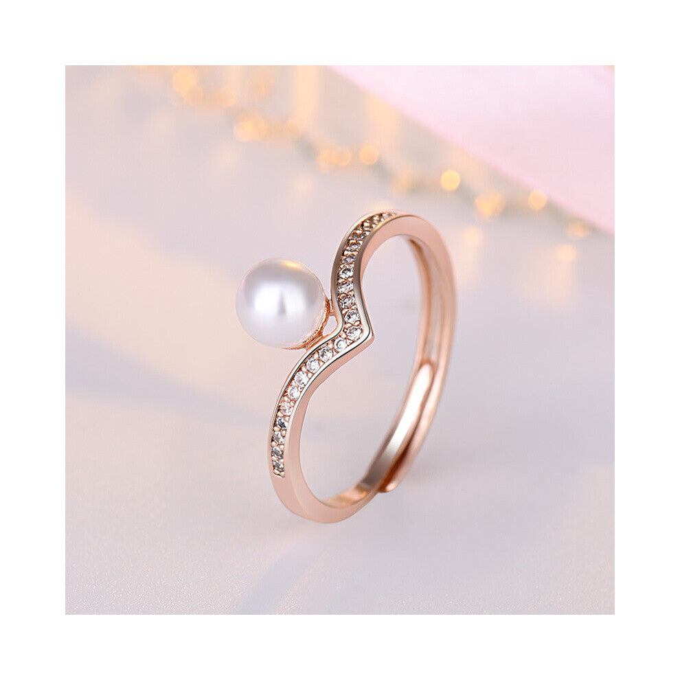 Pearl Rings for Women 925 Silver Jewelry Zircon Gemstones Open Finger Ring Accessories Wedding Engagement Gift