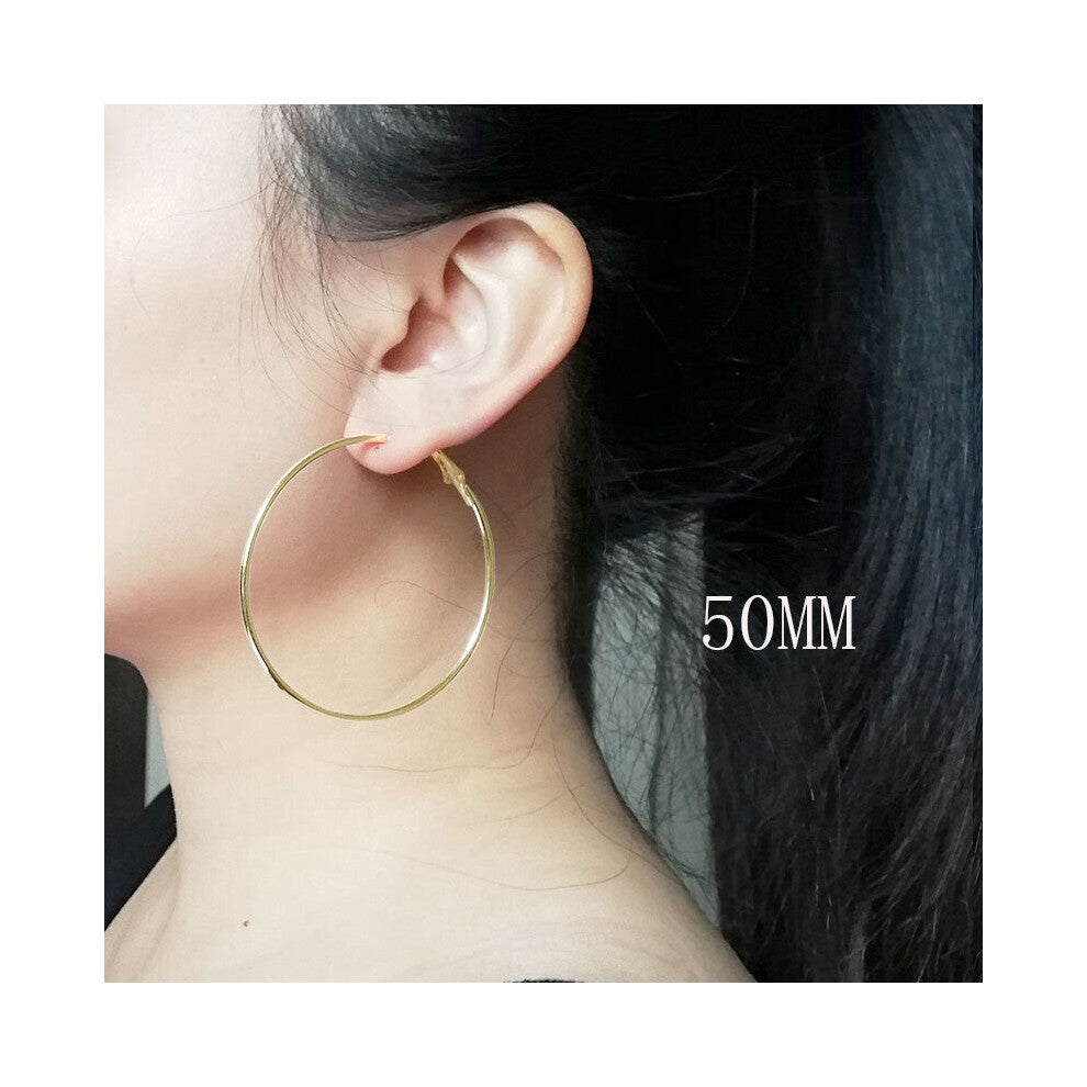 Stainless Steel Large 30mm-40mm-50mm-60mm-70mm-80mm Creole Big Circle Statement Chandelier Earrings Rings Hoops