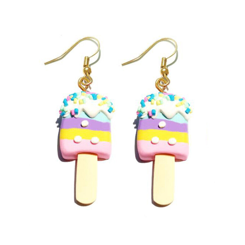 Women Earring Resin Drop Funny Girls Gift Eardrop Kids Food Cookies Ice Cream Bread Avocado Popcorn Chocolate