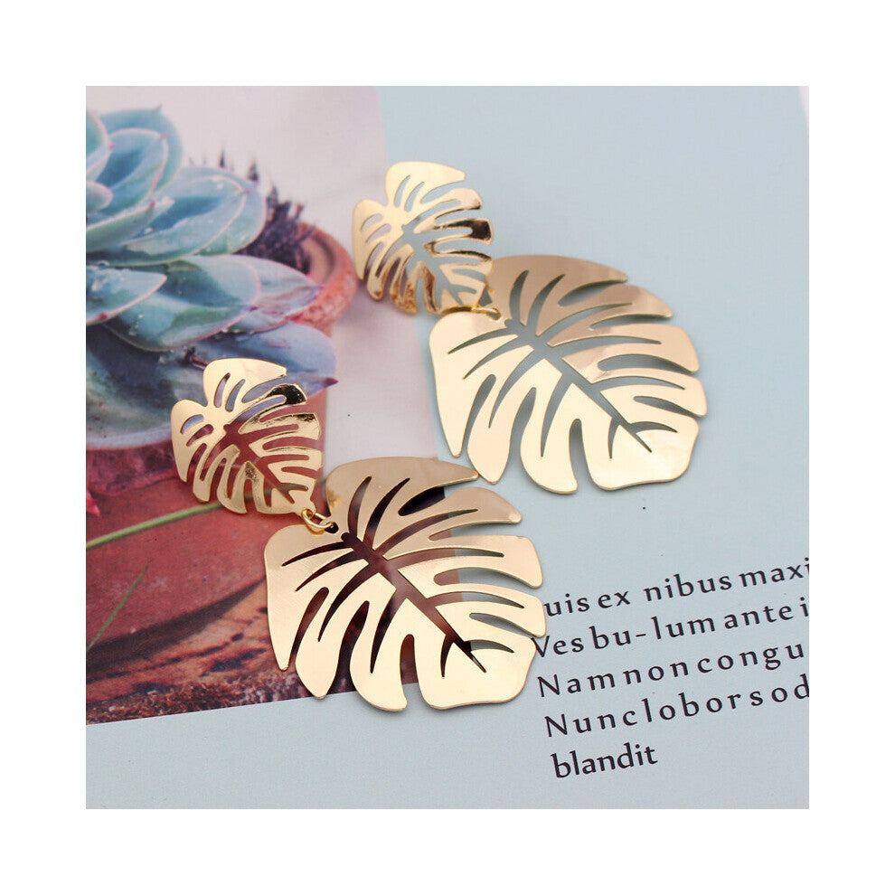 6 clours Metal leaves Earring Geometric Metal Swing Earrings for Women drop Earings Style Female Jewelry