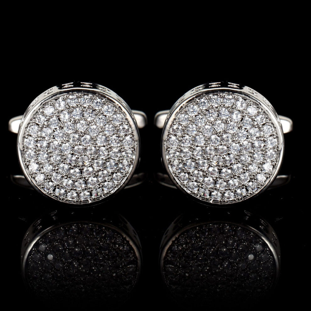 High-end Zircon Cufflinks Men's Business Banquet Shirts Buttons French Rhinestone Cuff Links Wedding Accessories