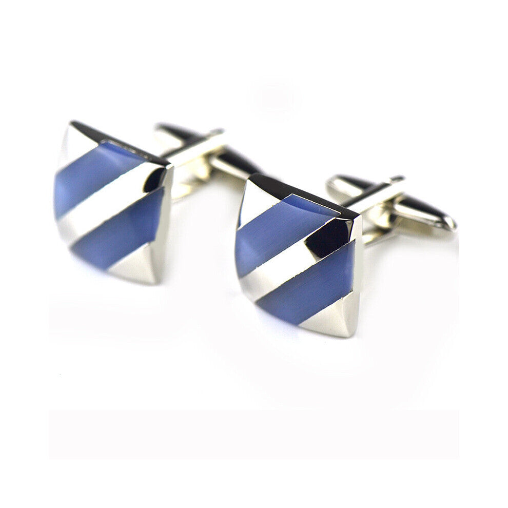 Man Cufflinks Copper Alloy Classic French Cufflink Enamel Square Stripes Flower Cufflinks Top Shirt Cufflinks