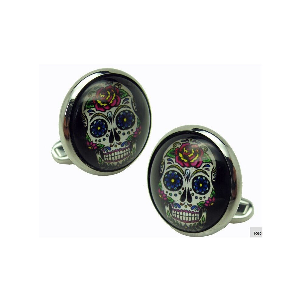 Skull Cufflinks 11 Styles Option Vintage Novelty Skeleton Copper Material