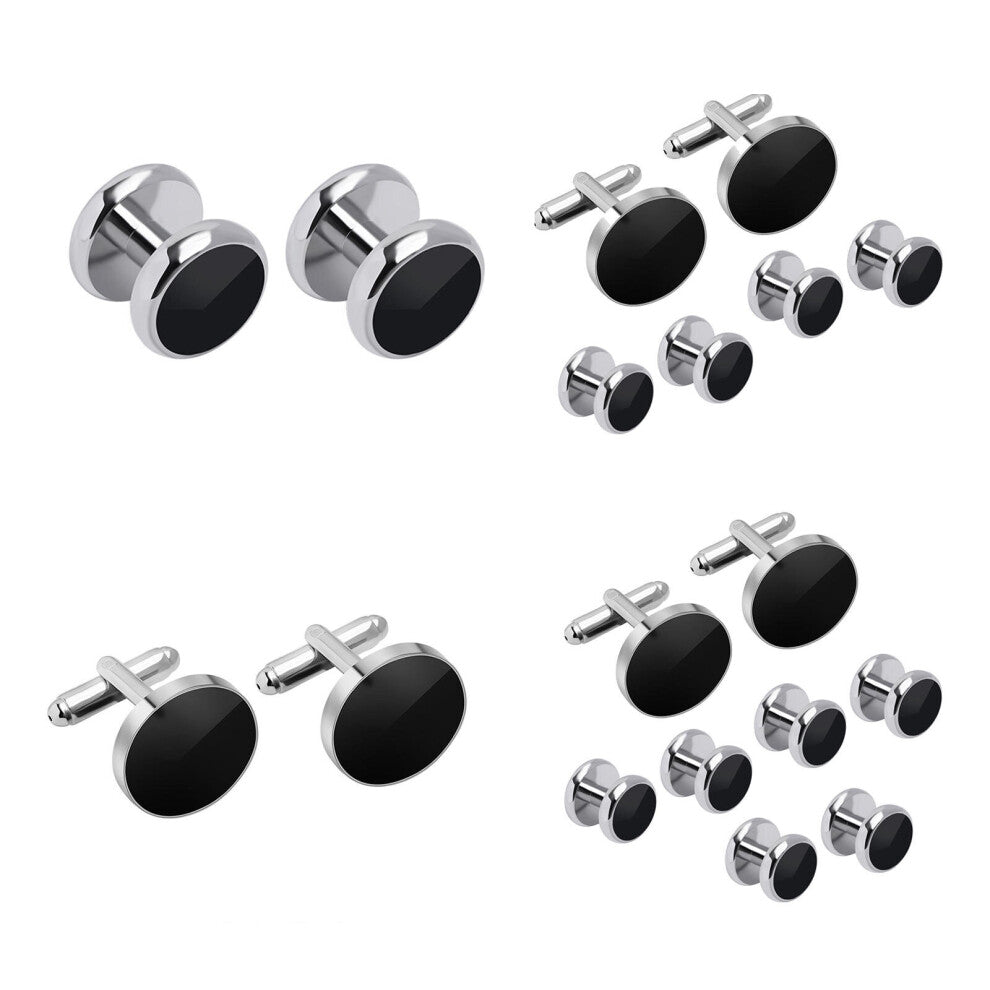 Cufflinks and Studs Set Formal Solid Customed Match Unique Cuff Links Kit for Wedding Tuxedo Puit Shirts Men Daddy