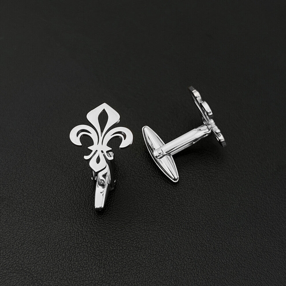 Lily Cufflinks Stainless Steel Men Shirts Jewelry Buttons Clasp Clips Royal Symbols Wedding Meeting Souvenirs