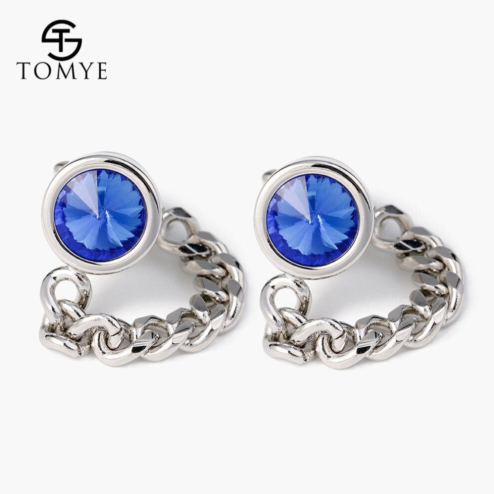 Silver Chain Crystal Cufflinks High French Shirts Copper Accessories Jewelry For Men XK18S003