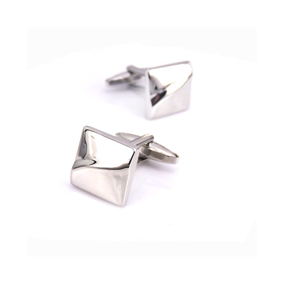 WN High copper enamel baking process men's French shirt cuffs cufflinks silvery square blocks laser lattice cufflinks