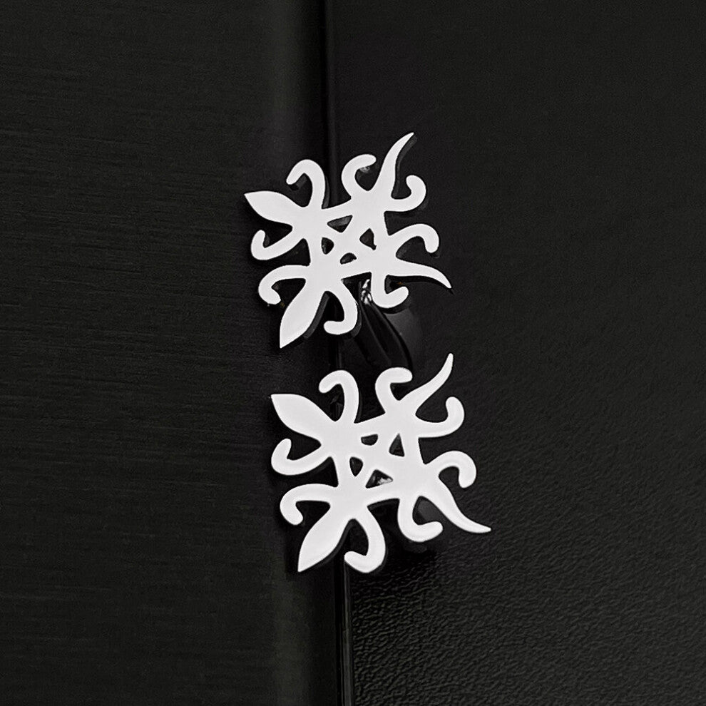 ADINKRA Cufflinks for Mens University in Diversity Stainless Steel Shirts Clips Clasp Button Ancient Symbols Wedding Grooms Gift