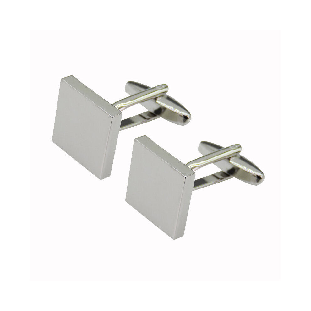 DY copper laser metal silver round square Cufflink men's French shirt Cufflinks