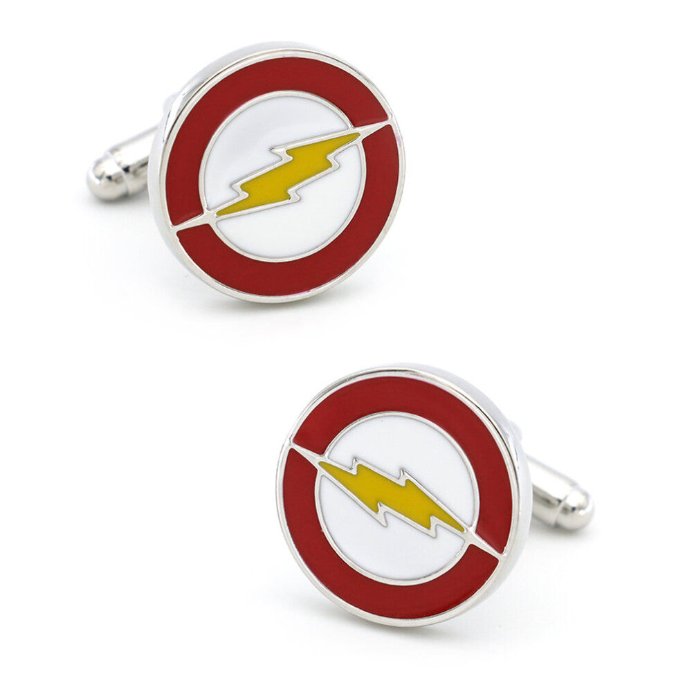 Men's Flash Cuff Links Red Brass Material Superheroes Movie Cufflinks & Retail