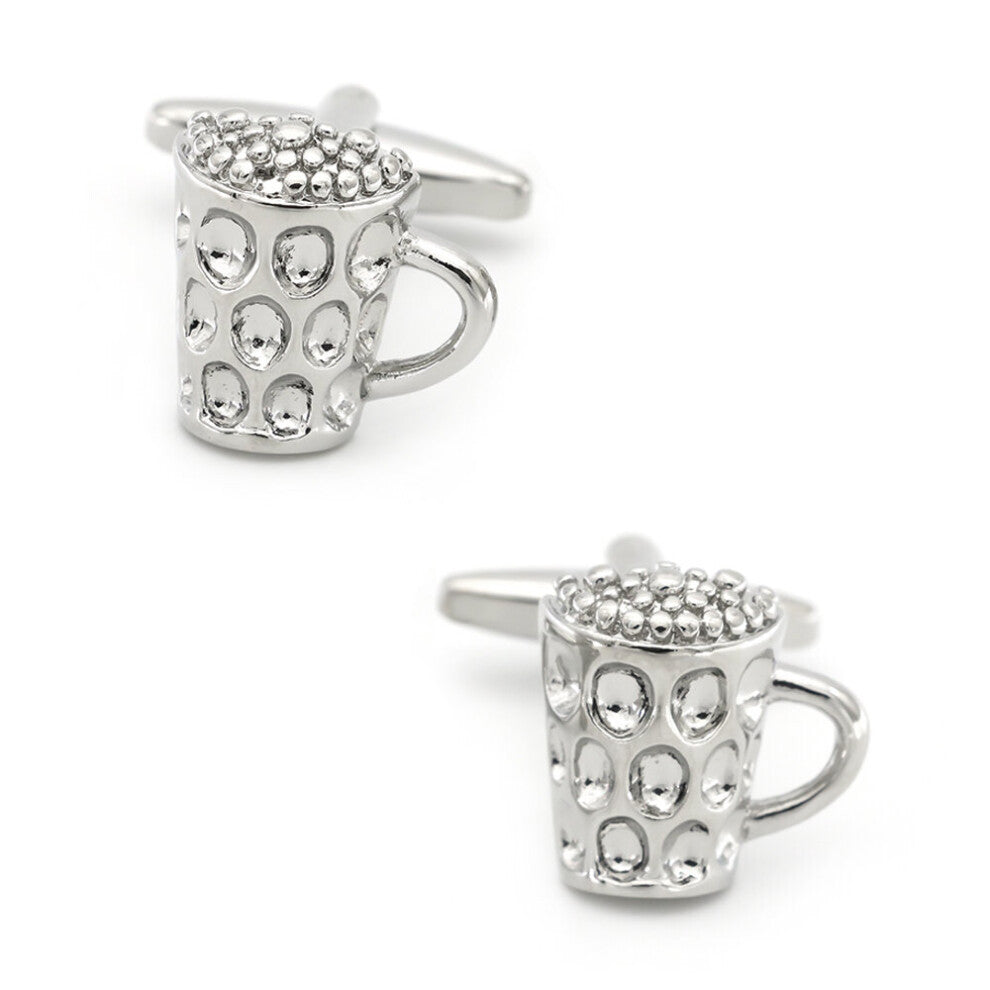 Men's Beer Cup Cuff Links Copper Material Silver