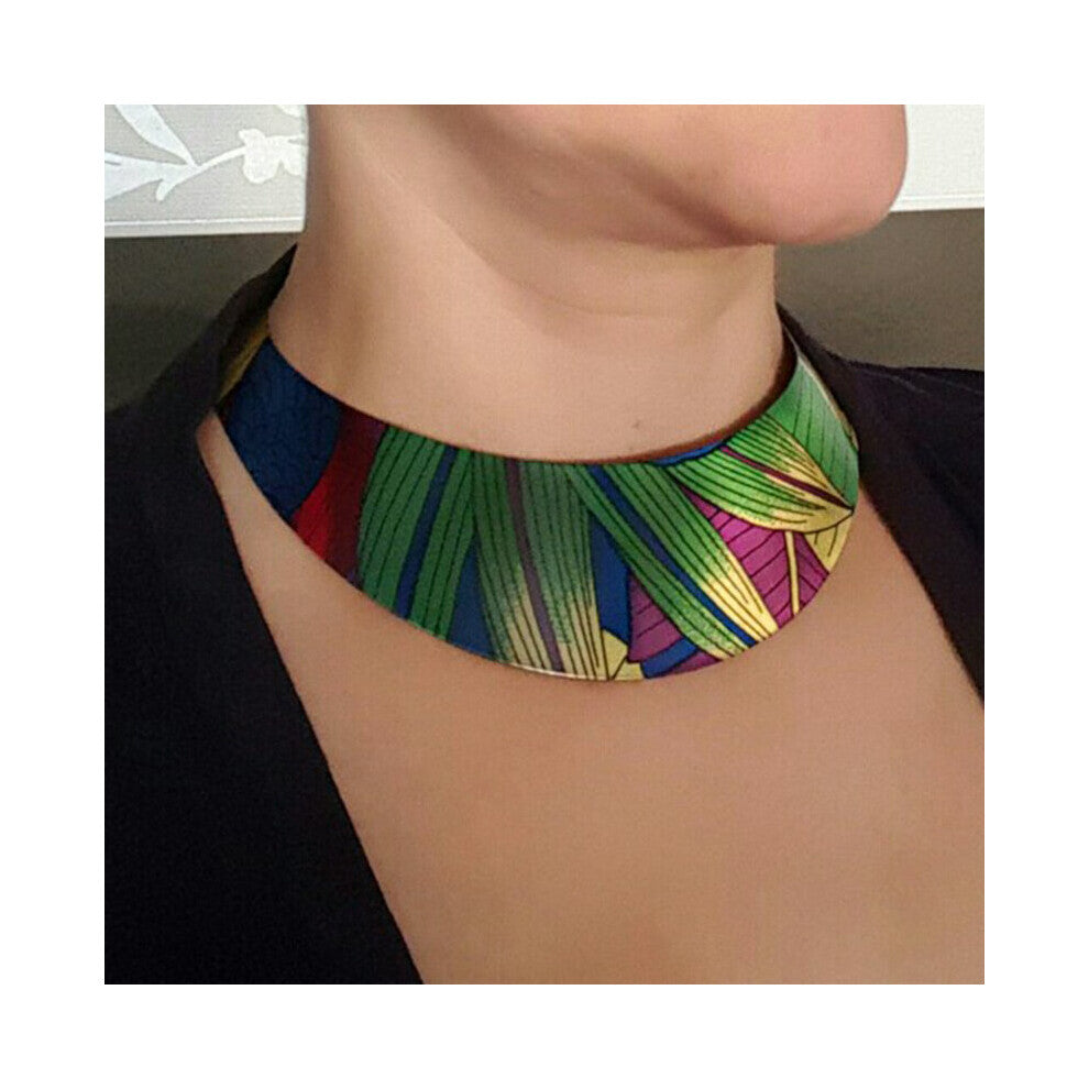 Ethnic Style Painting Torques Charm Chokers Necklaces Statement Jewelry For Women Dress Collar