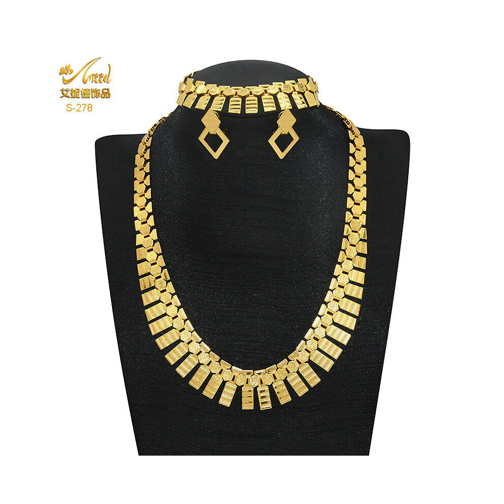 African Jewelry Dubai Necklace Earrings Bracelet Sets Nigerian Bridal Wedding Set For Women Moroccan Jewellery Chokers