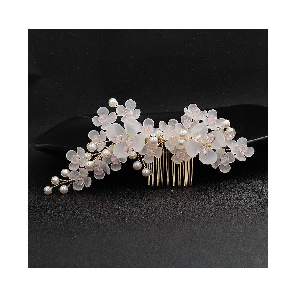 Pearls Hair Combs Tiaras Wedding Hair Accessories Engagement Party Flower Hairpins Crystal Headpieces Bridal Jewelry
