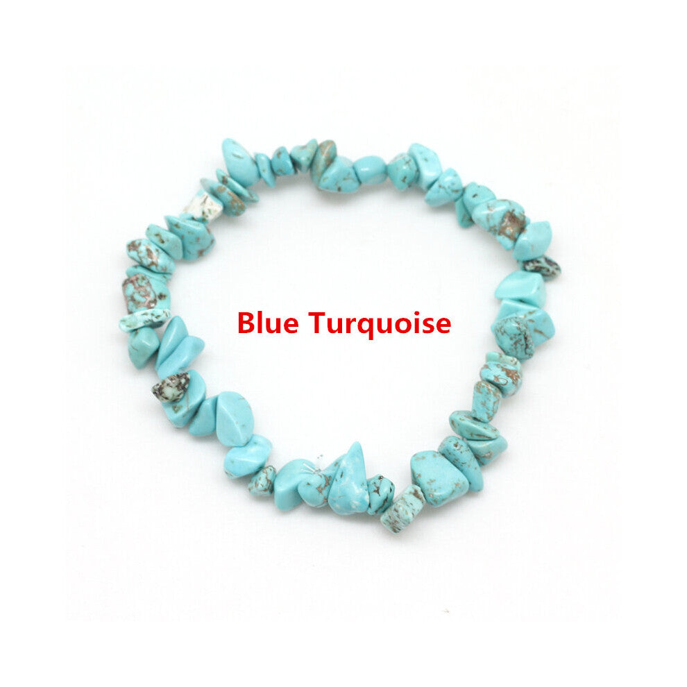 Crystal Bracelet Irregular Natural Stone Bracelet Beads Chip Jewelry Amethyst Aquamarine Rose Quartz Wristband Bangles for Women