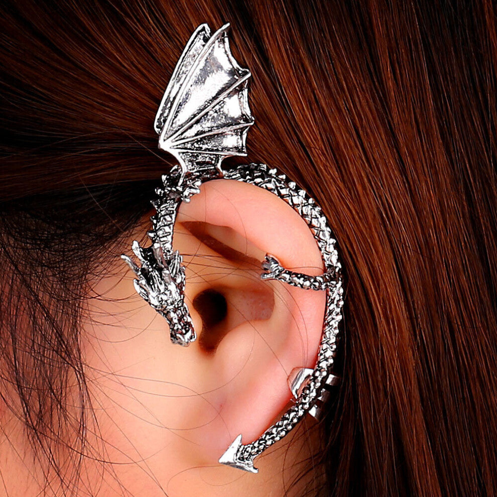 Gothic Punk Dragon Ear Cuffs - Luminous Vintage Clip-On Earrings for Women 1E001