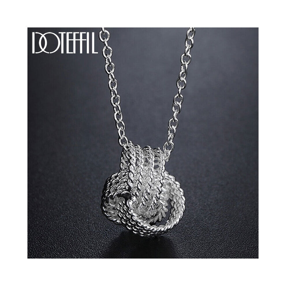 925 Sterling Silver 18 Inch Tennis Pendant Necklace For Women Wedding Engagement Party Charm Jewelry