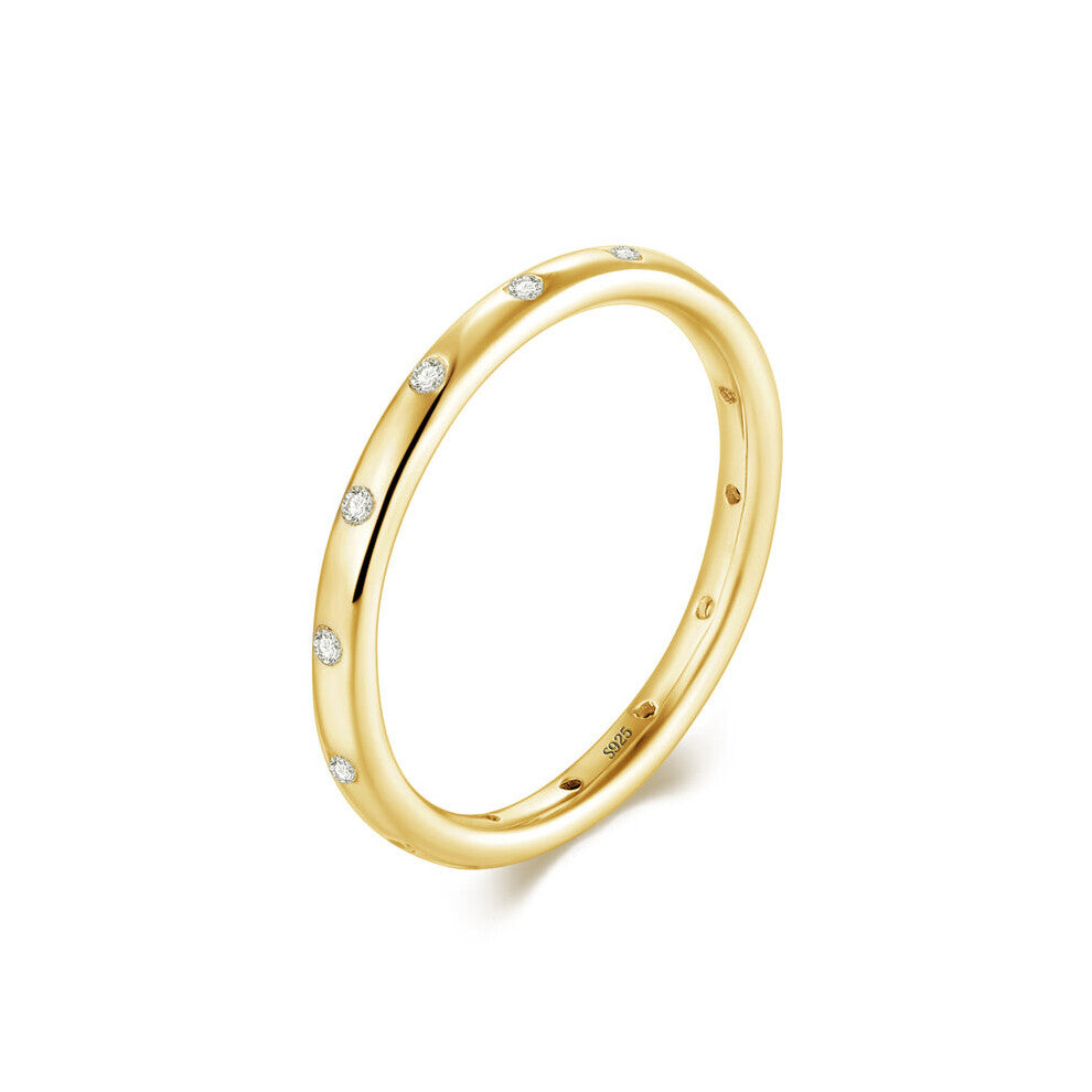 Instagram Style Solid 925 Sterling Silver Female Engagement Finger Ring Jewelry Stackable Classic For Women