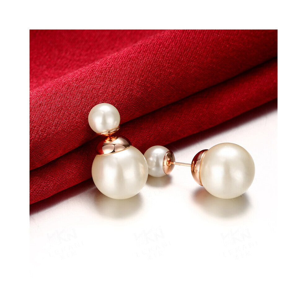 925 Sterling Silver Spherical White-Black Pearl Earring For Woman Party Wedding Engagement Party Jewelry