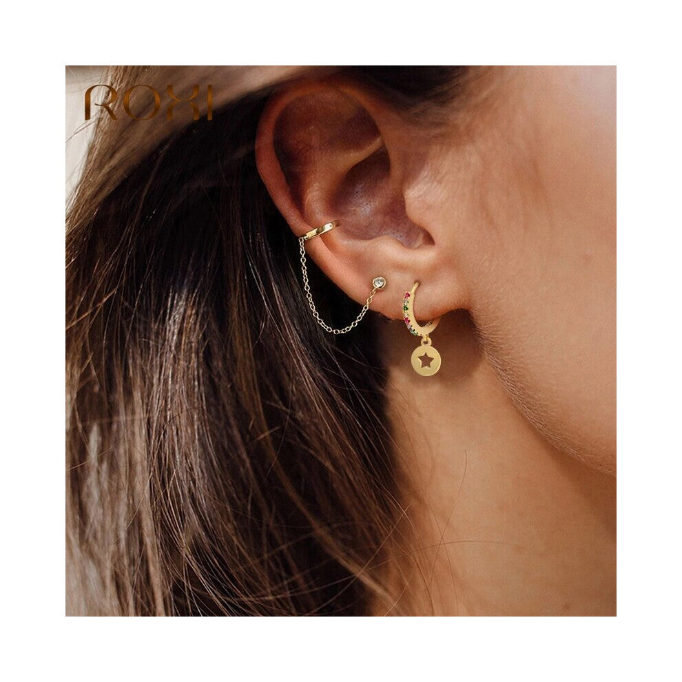 No Piercing Zircon Glossy Line Stripe Ear Cuffs for Women Girls Wedding Jewelry Clip on Earrings 925 Sterling Silver