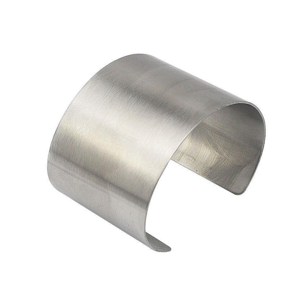 Classic Arm Cuffs Women Stainless Steel Bangle Matte Silver Jewelry Statement Bangles 1 Piece