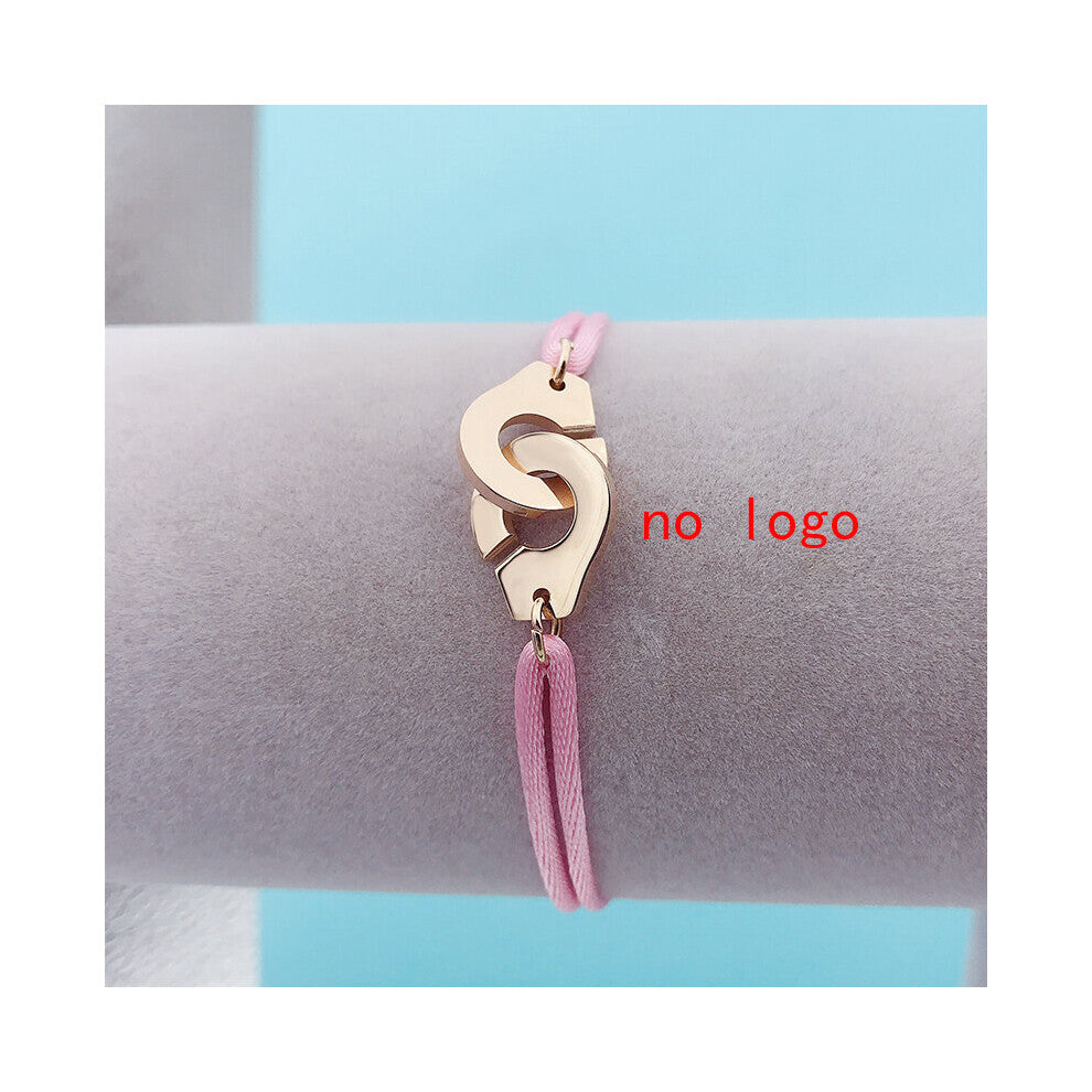 Stainless Steel Bracelet Rose Handcuff Bracelet Adjusstable Rope Charm Bracelet Chain Menottes Bijoux For Women Men