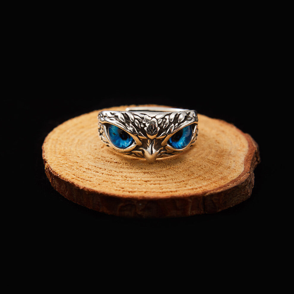 Vintage Eyes Owl Ring For Men Women Open Rings Silver Engagement Wedding Couple Ring Jewelry