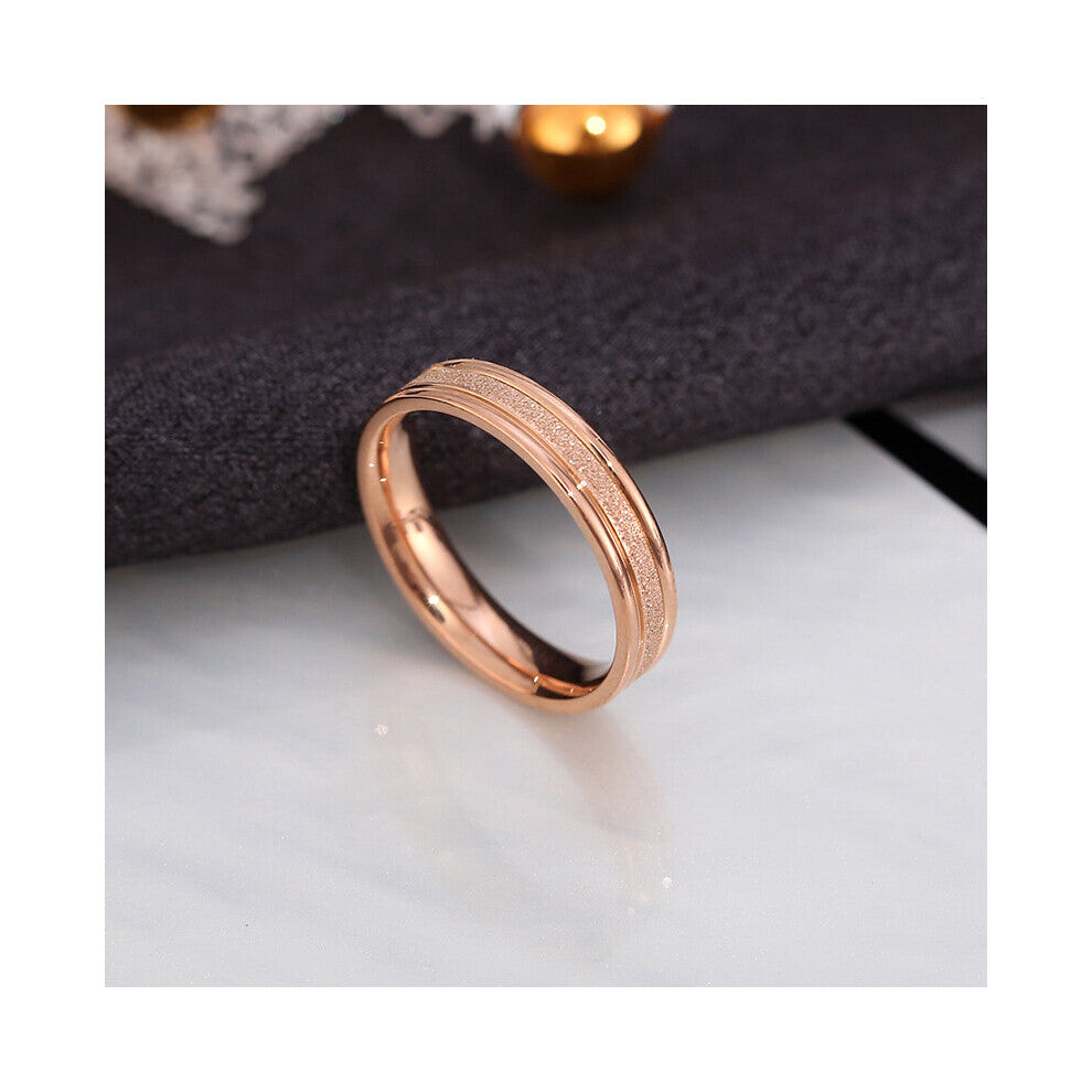 Rose Frosted Finger Ring Wedding ring engagement ring Jewelry 316L Stainless Steel Top Never Fade