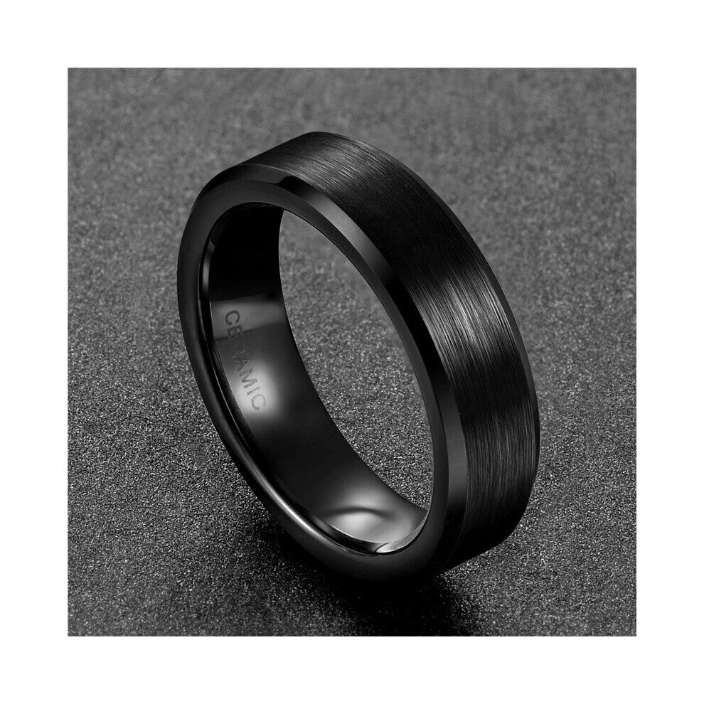 Somen Rings Men Ceramic Ring Brushed 8mm-6mm-4mm Wedding Band Engagement Ring Matte Male Bague Homme Jewelry