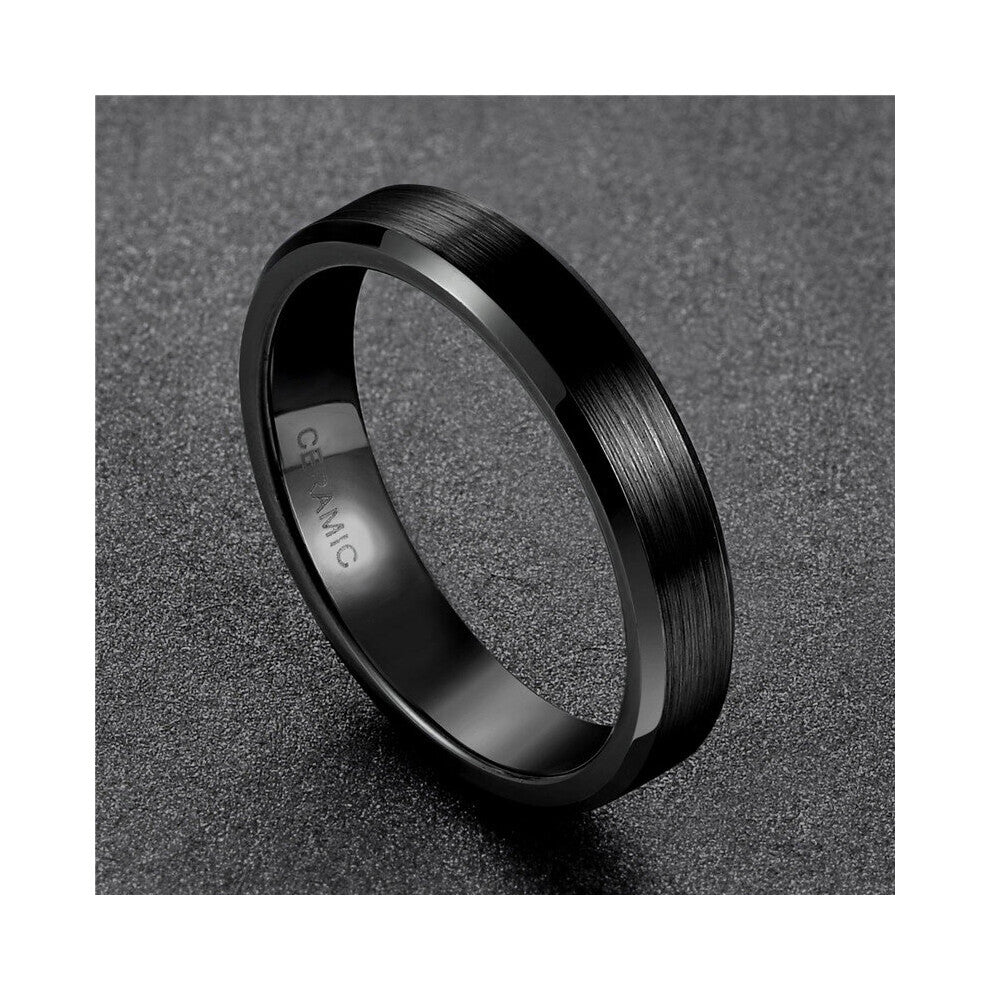 Somen Rings Men Ceramic Ring Brushed 8mm-6mm-4mm Wedding Band Engagement Ring Matte Male Bague Homme Jewelry