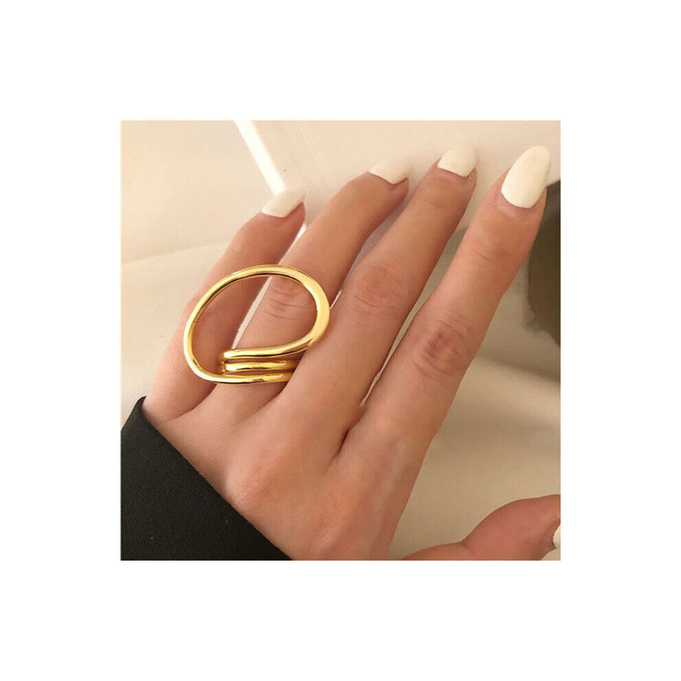 Foxanry Engagement Rings for Women Exaggerated Jewelry Distorted Geometric Party Accessories