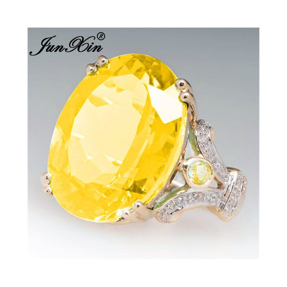 Female Big Stone Ring Silver Zircon Wedding Rings For Women Bridal Love Engagement Ring